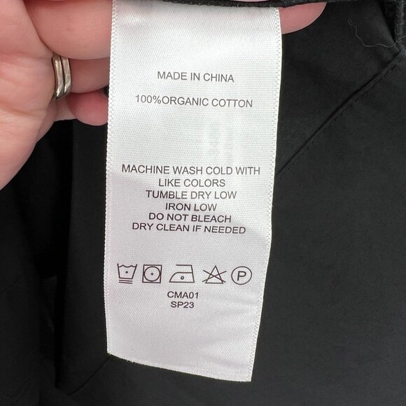 Quince Women's Black Organic Cotton Sleeveless Maxi Dress sz S NWT Pockets - Picture 5 of 7